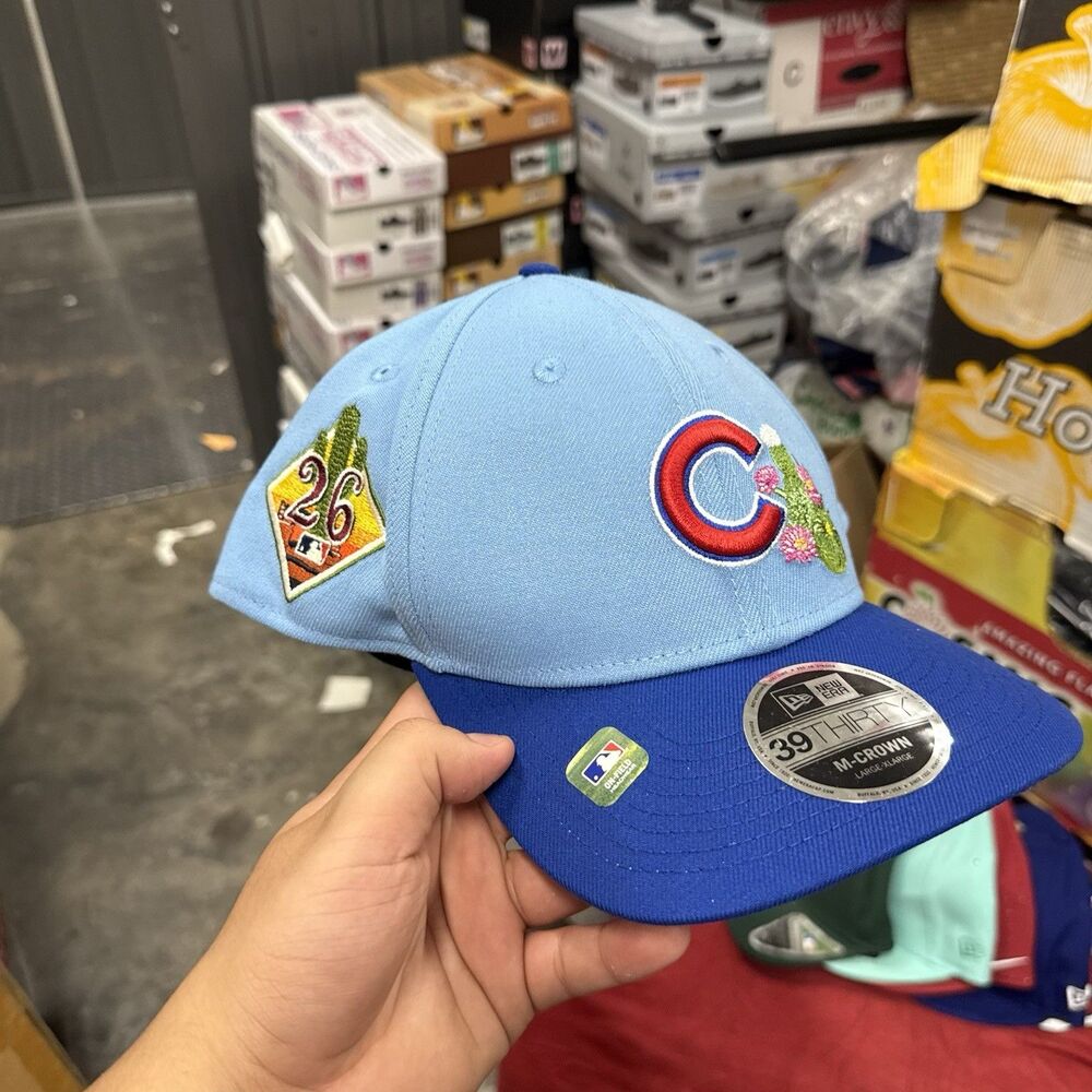 Chicago Cubs New Era 39THIRTY M-Crown L/XL Blue MLB Cactus Hat Cap